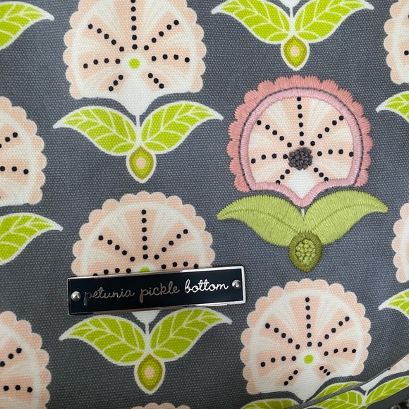 Petunia Pickle Bottom Baby Diaper Bag Green Grey Pink Abundance Boxy Backpack - Picture 4 of 10